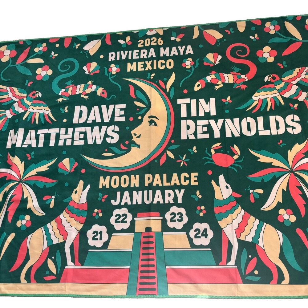 Dave Matthews & Tim Reynolds Riviera Maya Mexico 2026 Beach Towel Blanket